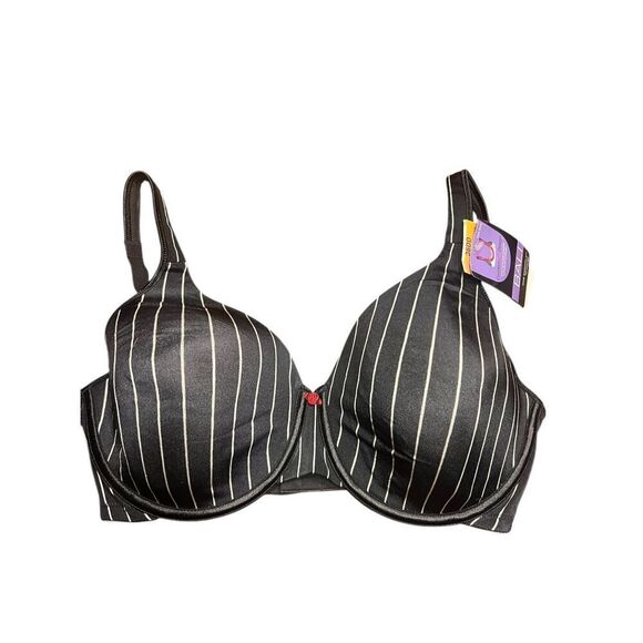 Bali Women’s Black & White Striped One Smooth U Underwire Bra Size 36DD - Picture 1 of 3